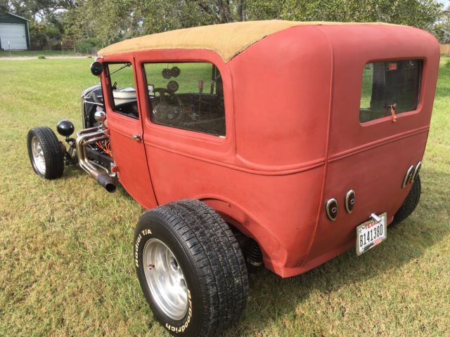 1929 red primer Ford Model A 2dr
