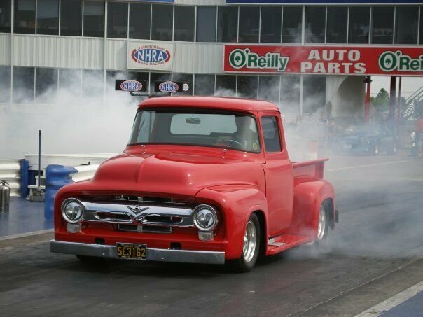 1956 Flame Red Ford F-100 Standard Cab Pickup