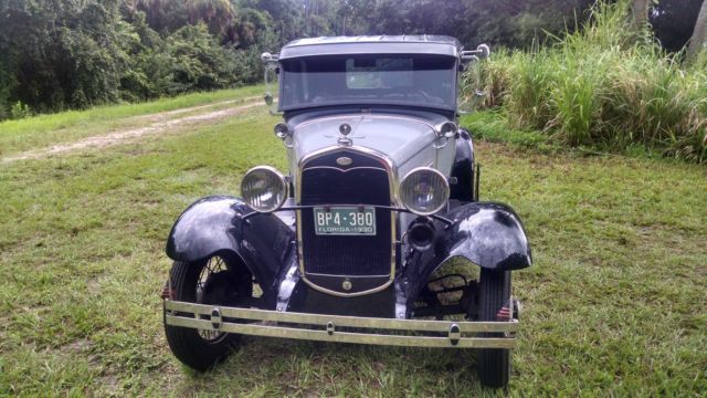 1930 gray on gray, black fenders Ford Model A 5 window  coupe