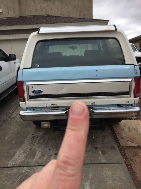 1986 Blue Ford Bronco Wagon