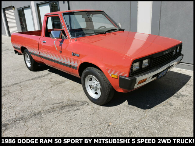 1986 RED Mitsubishi DODGE RAM 50 PICKUP TRUCK