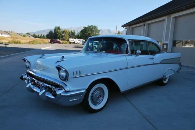 1957 White Chevrolet Bel Air/150/210 Sedan