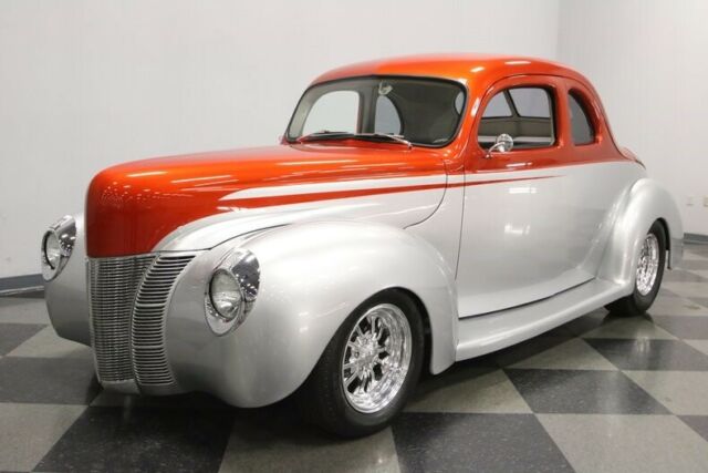 1940 Orange Ford Deluxe Coupe
