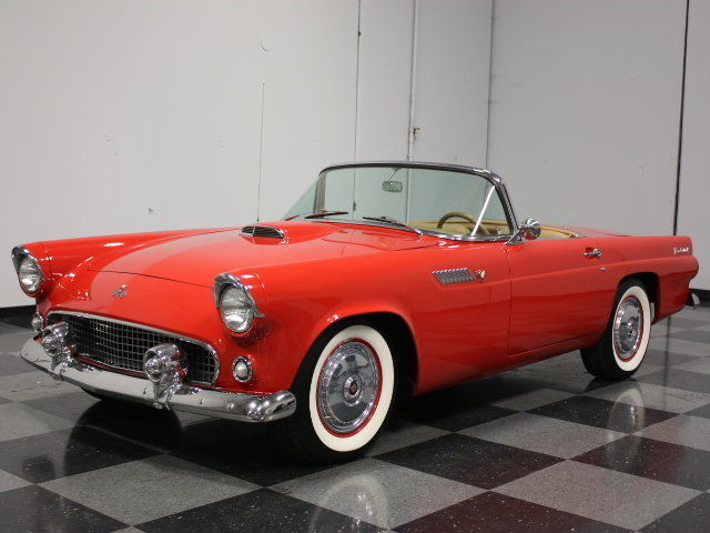 1955 Red Ford Thunderbird Convertible