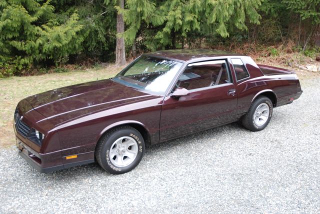 1986 Dark Red Metallic Chevrolet Monte Carlo Coupe