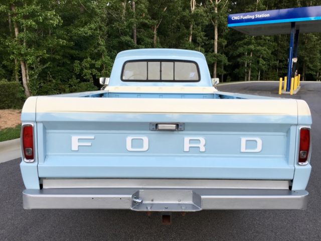 1966 Arcadian Blue and Wimbledon White Ford F-100 Standard Cab Pickup