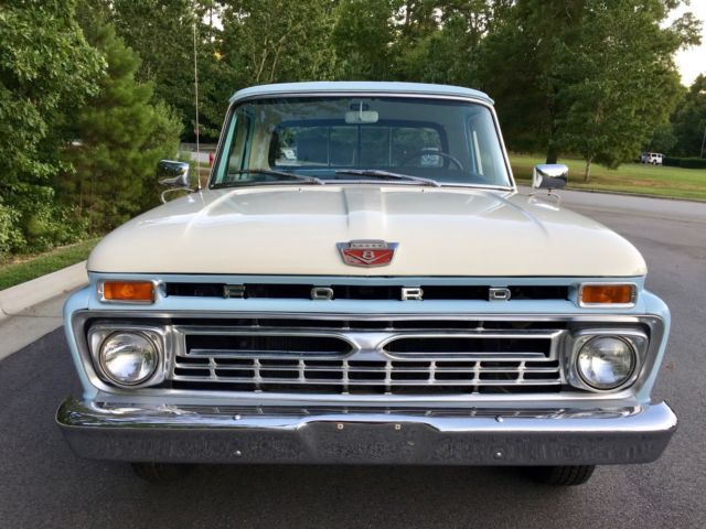 1966 Arcadian Blue and Wimbledon White Ford F-100 Standard Cab Pickup