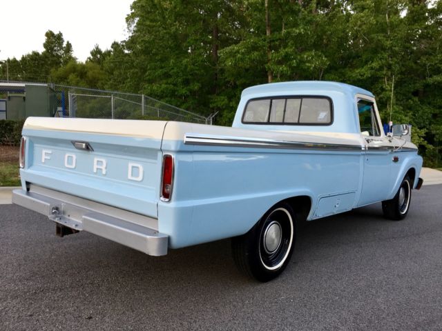 1966 Arcadian Blue and Wimbledon White Ford F-100 Standard Cab Pickup