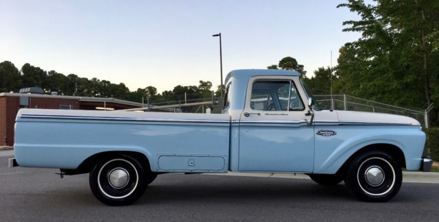 1966 Arcadian Blue and Wimbledon White Ford F-100 Standard Cab Pickup
