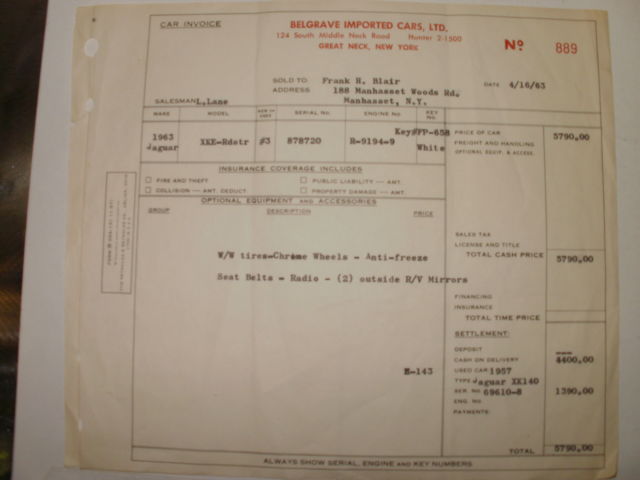 1963 White Jaguar E-Type Roadster