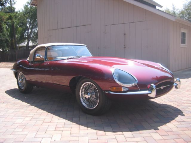 1964 Burgundy Jaguar E-Type Convertible