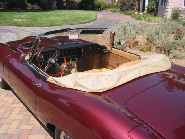 1964 Burgundy Jaguar E-Type Convertible