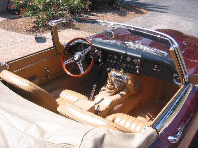 1964 Burgundy Jaguar E-Type Convertible