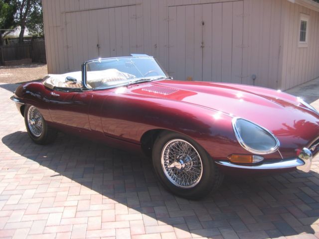1964 Burgundy Jaguar E-Type Convertible
