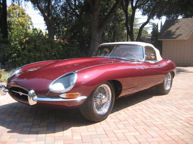 1964 Burgundy Jaguar E-Type Convertible