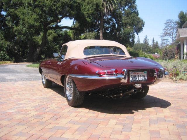 1964 Burgundy Jaguar E-Type Convertible