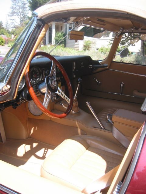1964 Burgundy Jaguar E-Type Convertible