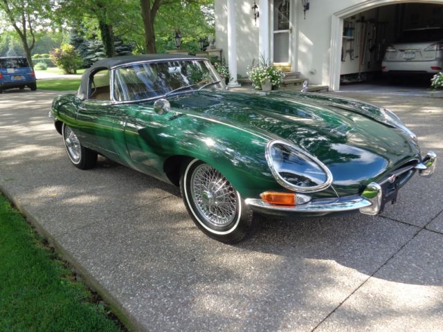 1967 Green Jaguar E-Type Convertible