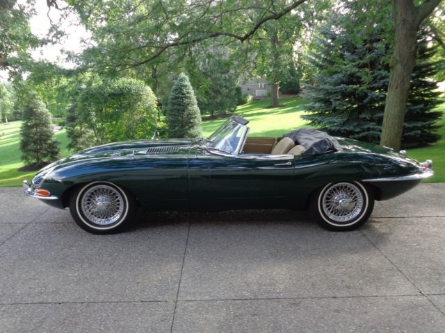 1967 Green Jaguar E-Type Convertible