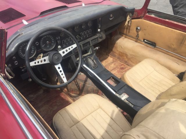 1972 Burgundy Jaguar E-Type Convertible