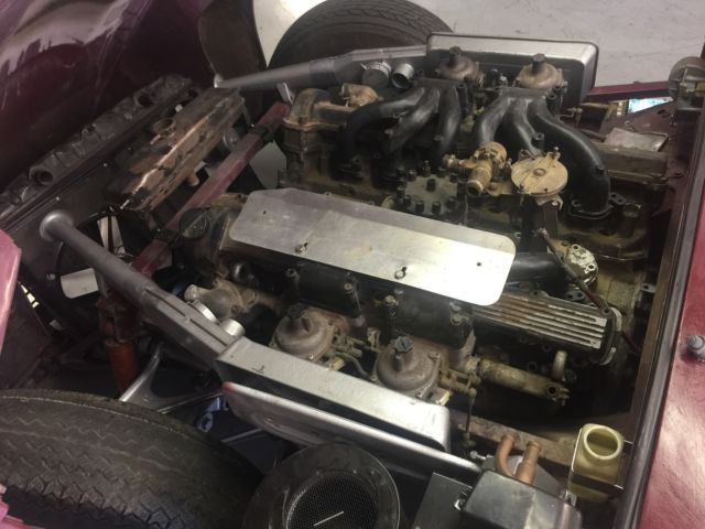 1972 Burgundy Jaguar E-Type Convertible