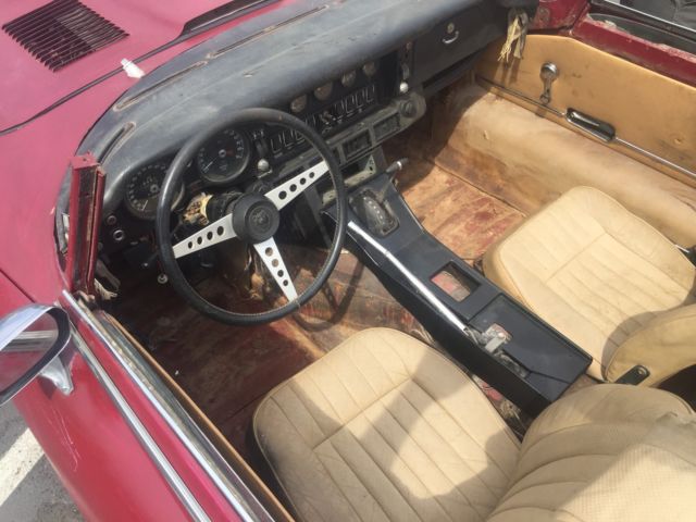 1972 Burgundy Jaguar E-Type Convertible