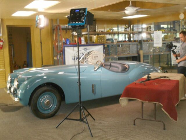 1955 Blue Jaguar XK120 Convertible