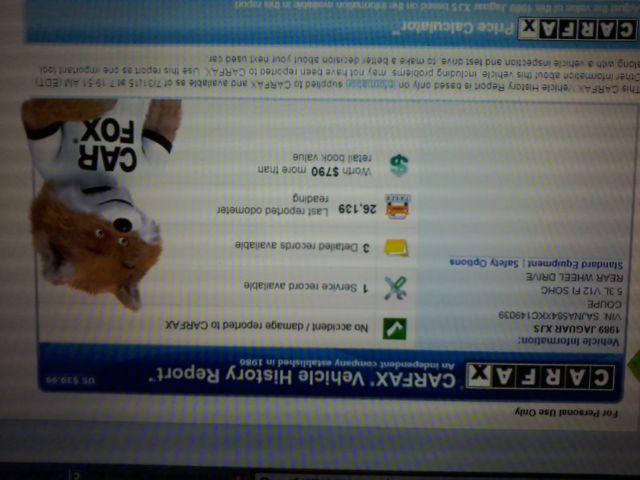 1989 RED Jaguar XJS Coupe