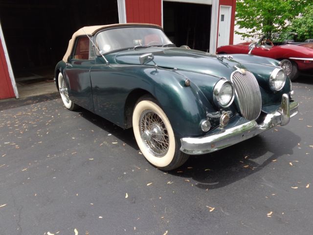 1955 Green Jaguar XK Convertible