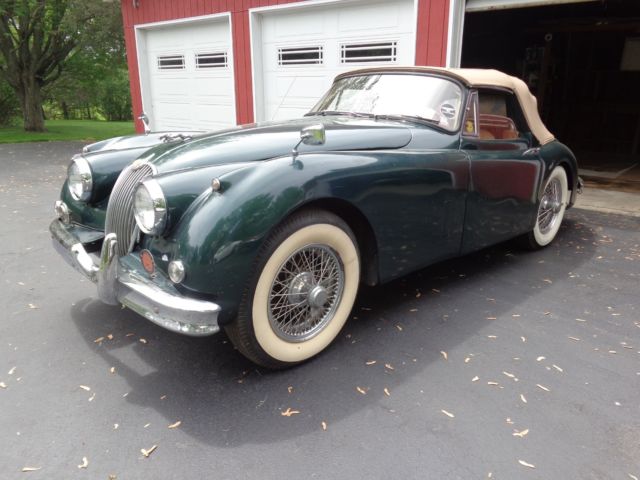 1955 Green Jaguar XK Convertible