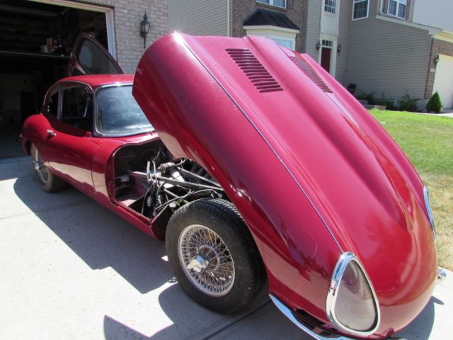 1967 Burgundy Jaguar E-Type Coupe