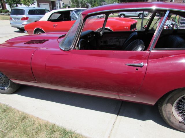 1967 Burgundy Jaguar E-Type Coupe