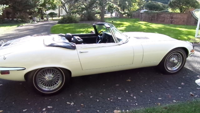 1974 White Jaguar E-Type Convertible