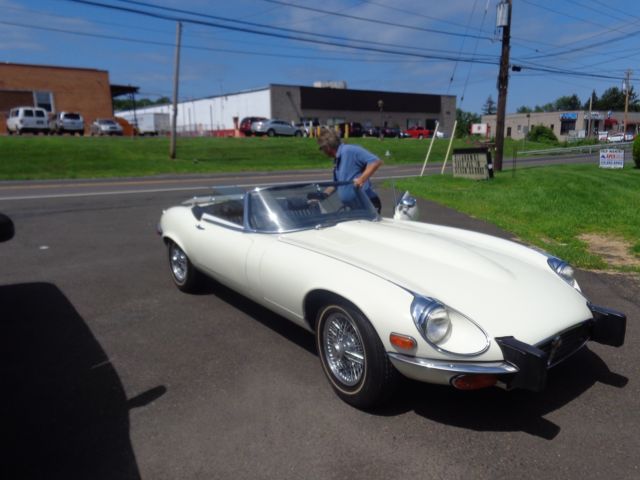 1974 White Jaguar E-Type Convertible