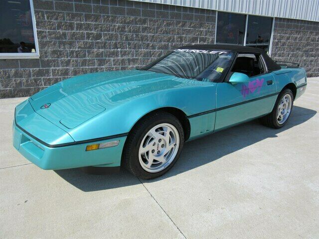 1990 Turquoise Chevrolet Corvette Convertible