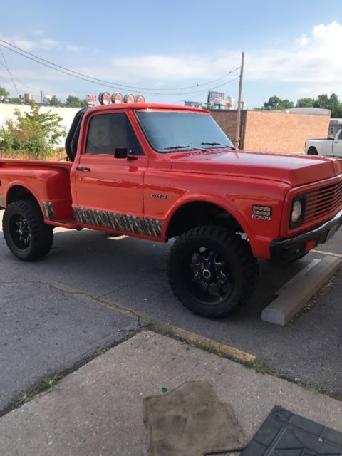 1968 Orange / black Chevrolet C-10 Stepside single cab