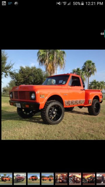 1968 Orange / black Chevrolet C-10 Stepside single cab