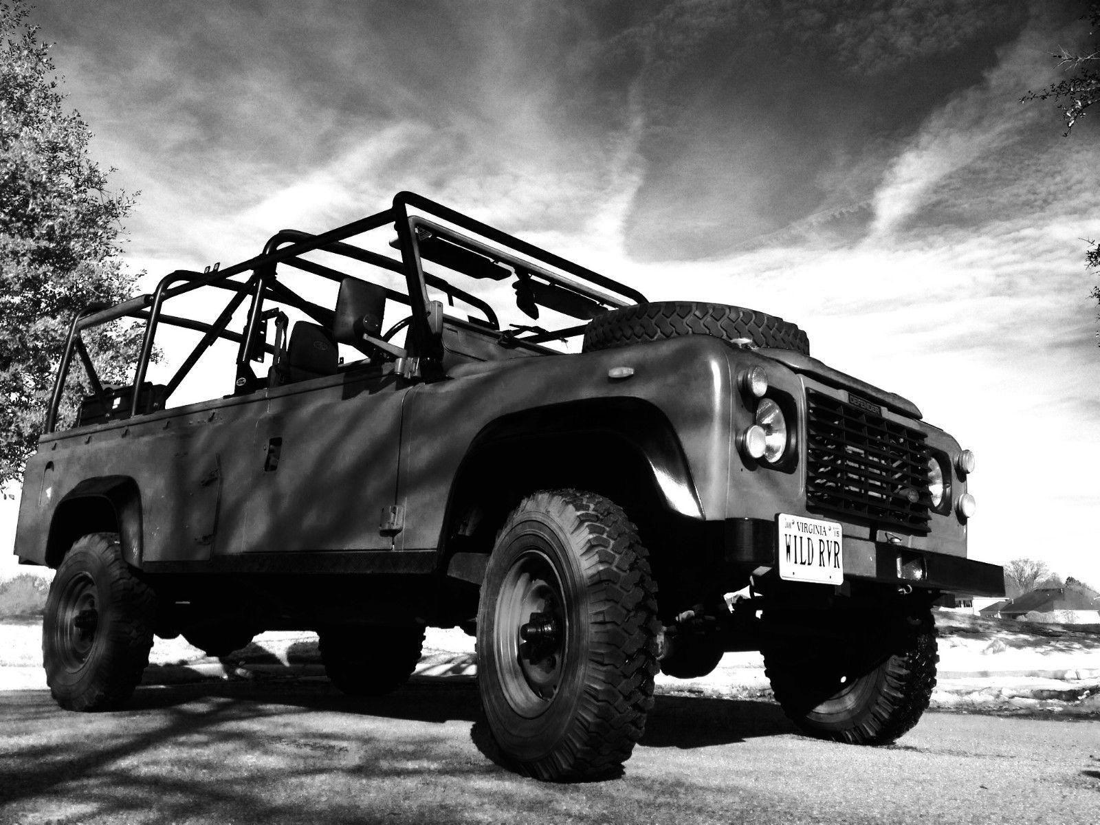 1984 Blue and White Land Rover Defender SUV