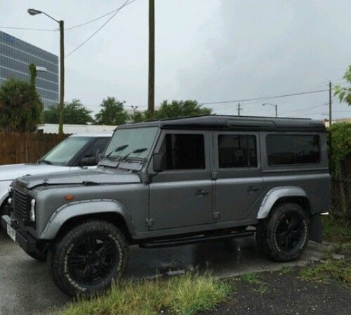 1987 Grey and Black Land Rover Defender SUV