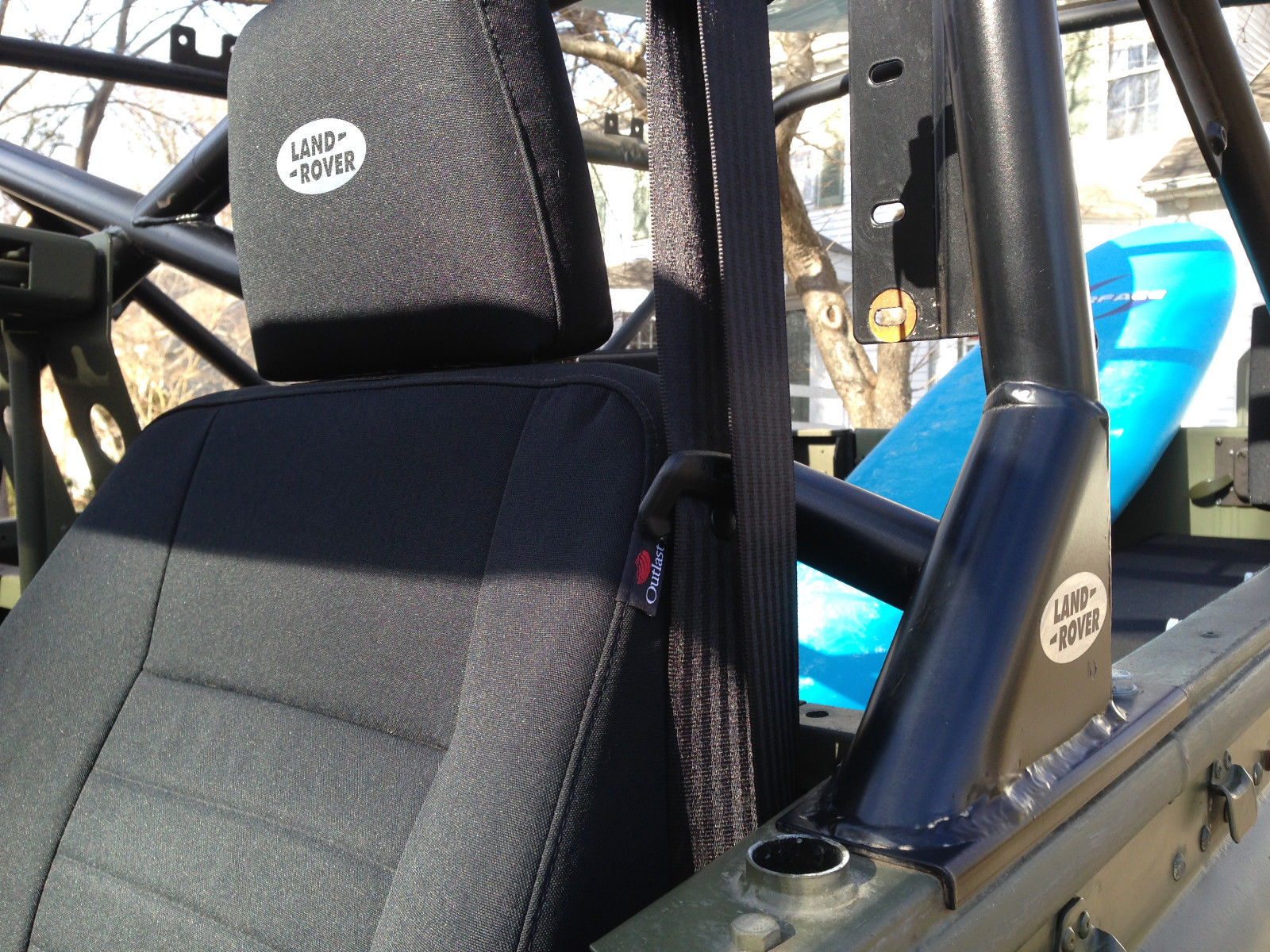 1984 Blue and White Land Rover Defender SUV