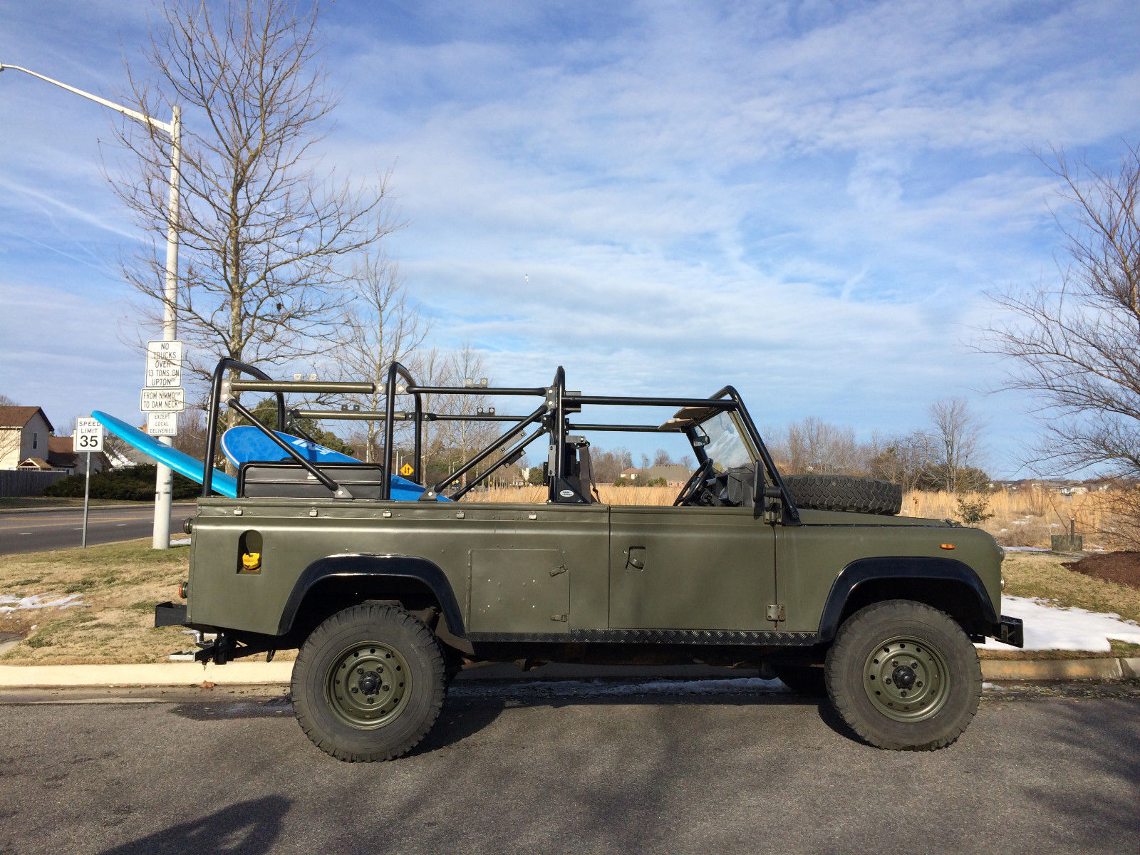 1984 Blue and White Land Rover Defender SUV