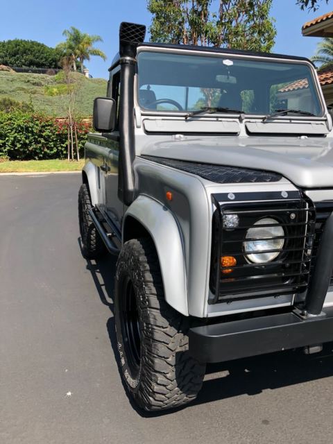1993 Silver / Black Land Rover Defender Standard Cab Pickup