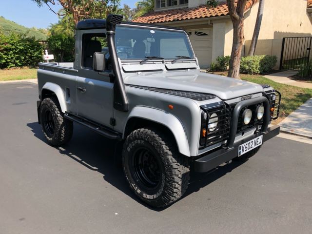 1993 Silver / Black Land Rover Defender Standard Cab Pickup