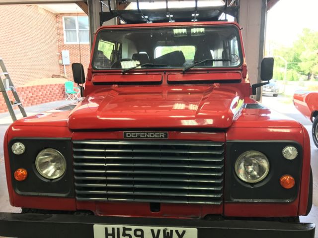 1991 Red Land Rover Defender SUV
