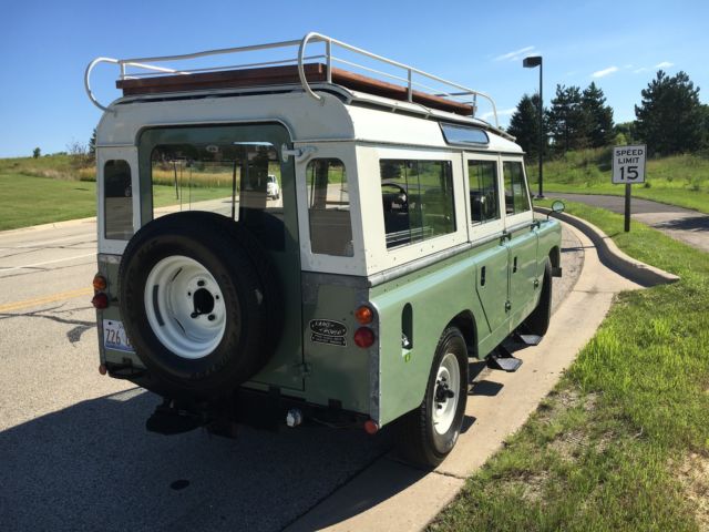 1965 Green/white Land Rover Defender Wagon