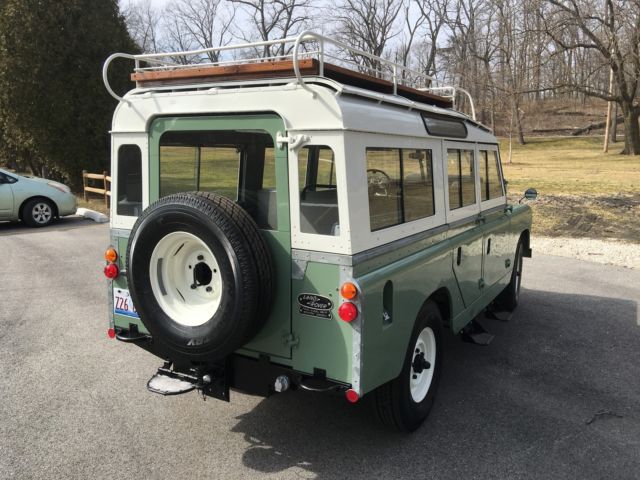 1965 Green/white Land Rover Defender Wagon