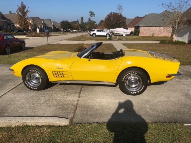 1972 yellow Chevrolet Corvette Convertible
