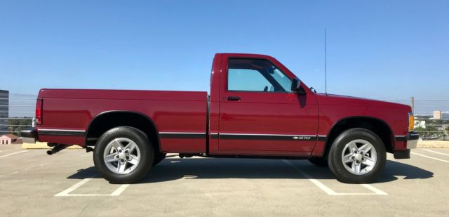 1991 Burgundy Chevrolet S-10 Standard Cab Pickup
