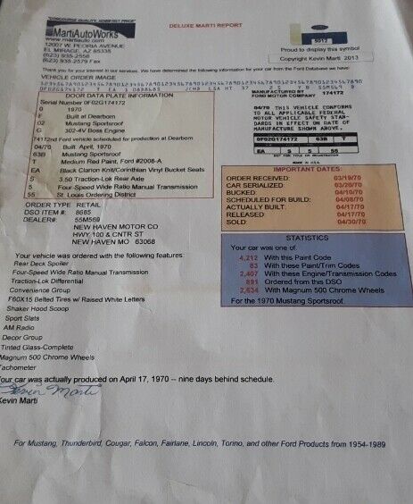 1970 Red Ford Mustang