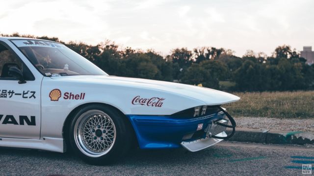 1991 White/Blue Toyota Cresta 1G-FE 15" SSR Formula Mesh Longnose Shaved Rear Show Car